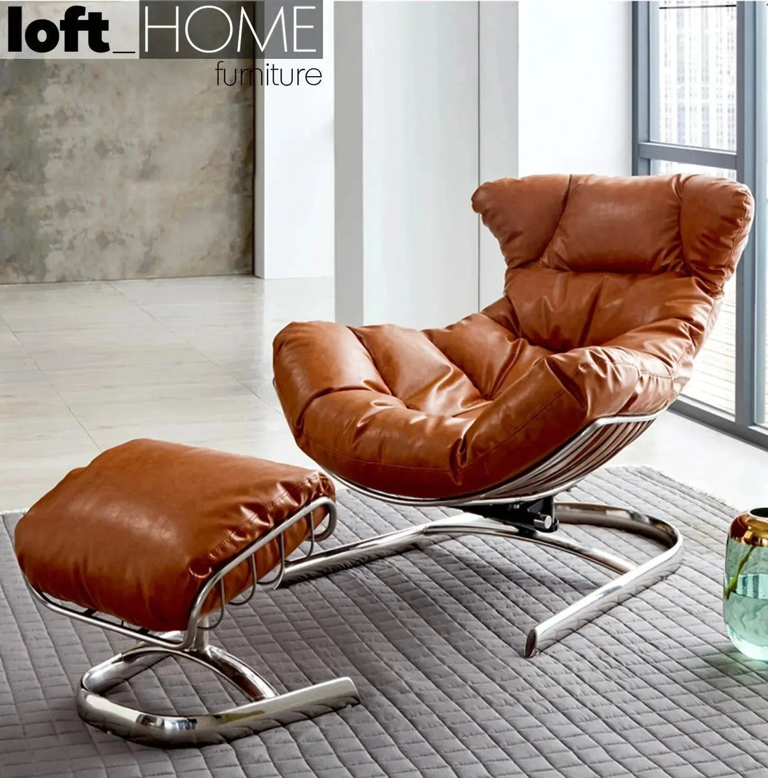 Industrial Fabric 1 Seater Sofa With Ottoman VENUS