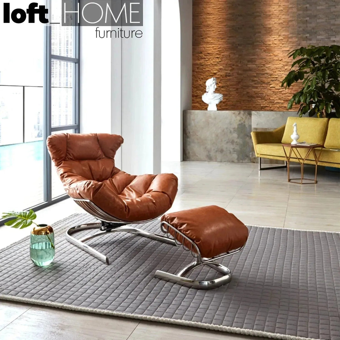 Industrial Fabric 1 Seater Sofa With Ottoman VENUS