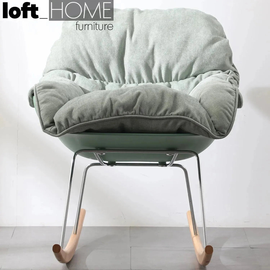 Scandinavian fabric rocking 1 seater sofa kai detail 2.