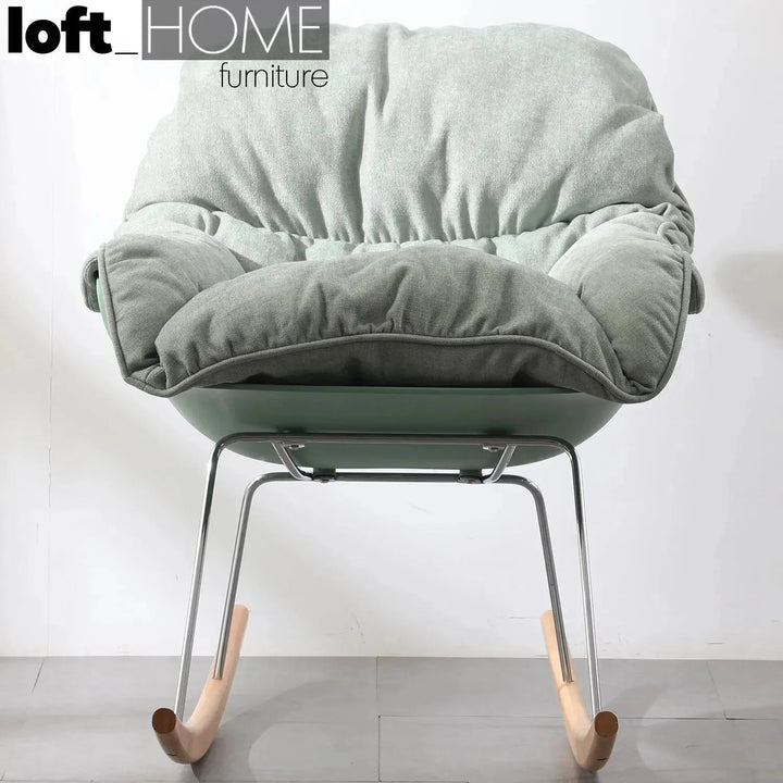Scandinavian fabric rocking 1 seater sofa kai detail 2.