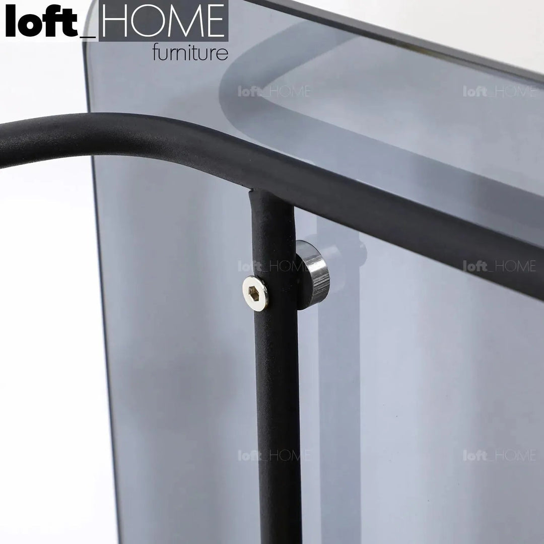 Industrial Glass Top Side Table VENA