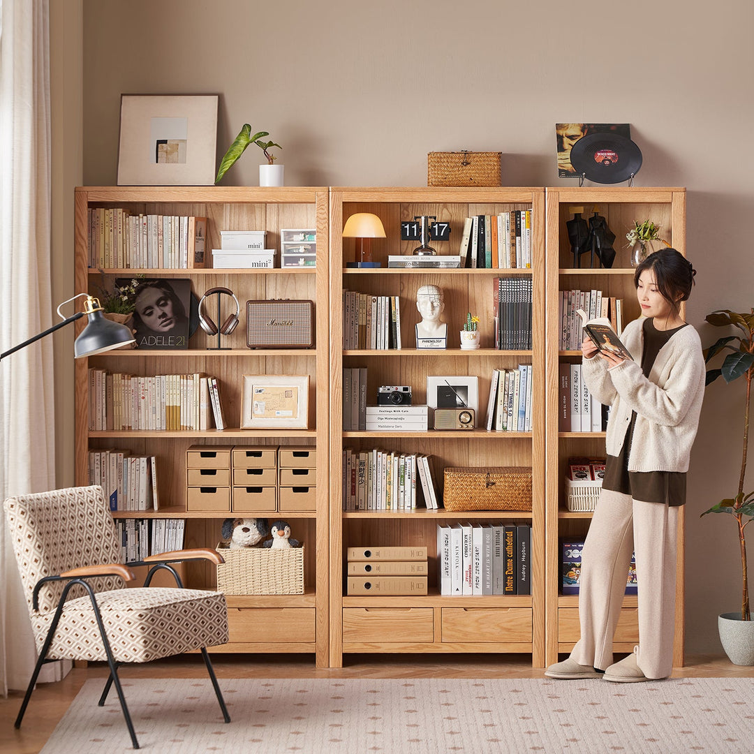 Scandinavian oak wood bookshelf norway size charts.