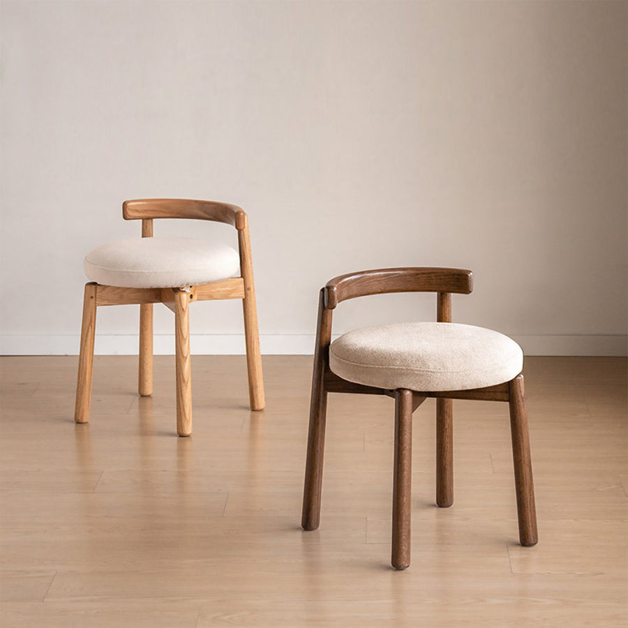 Scandinavian oak wood boucle fabric dressing chair turni size charts.