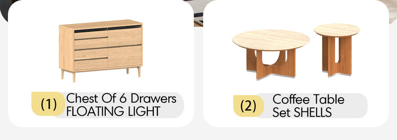 Scandinavian Oak Wood Chest Of 5 Drawers FLOATING LIGHT More Details and Instruction_6