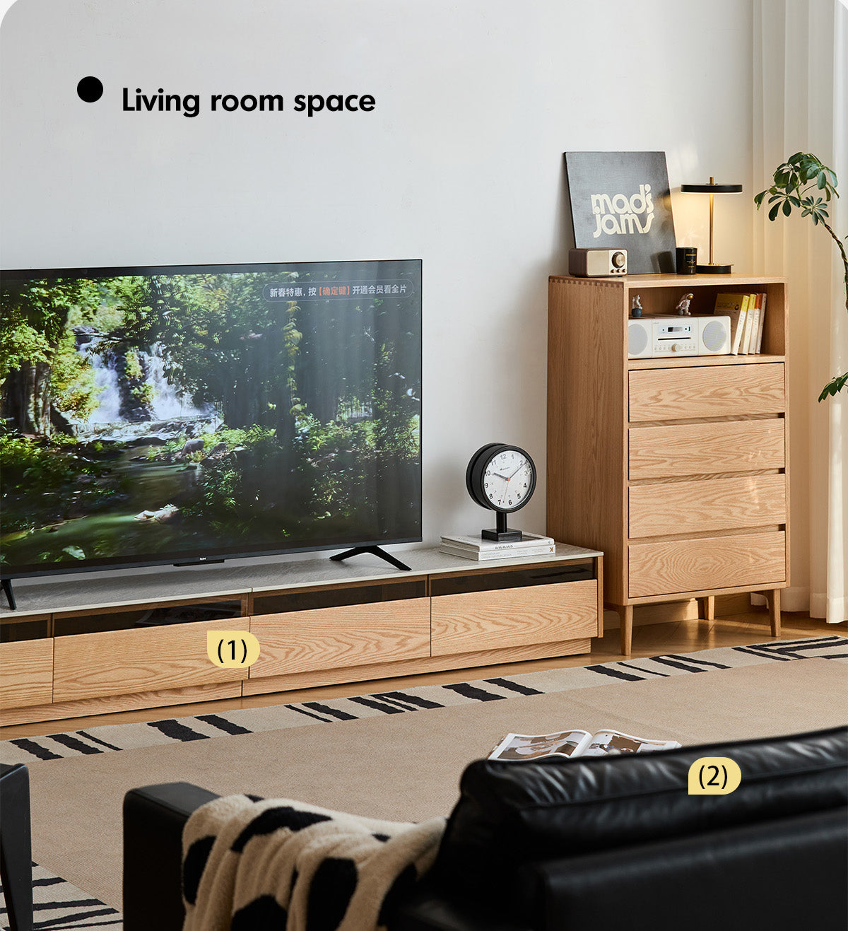 Scandinavian Oak Wood Chest Of 5 Drawers FLOATING LIGHT More Details and Instruction_7