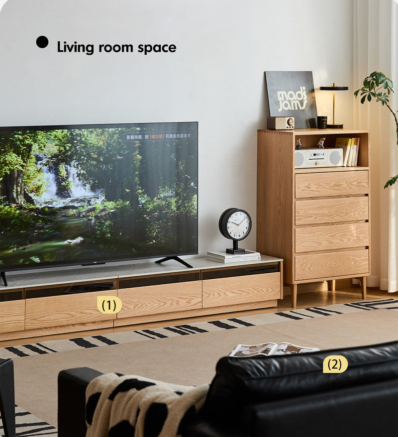 Scandinavian Oak Wood Chest Of 5 Drawers FLOATING LIGHT More Details and Instruction_7