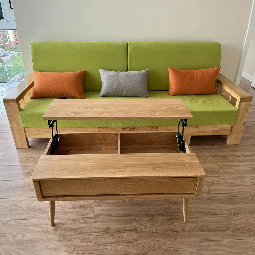 Scandinavian oak wood coffee table rosetta detail 7.