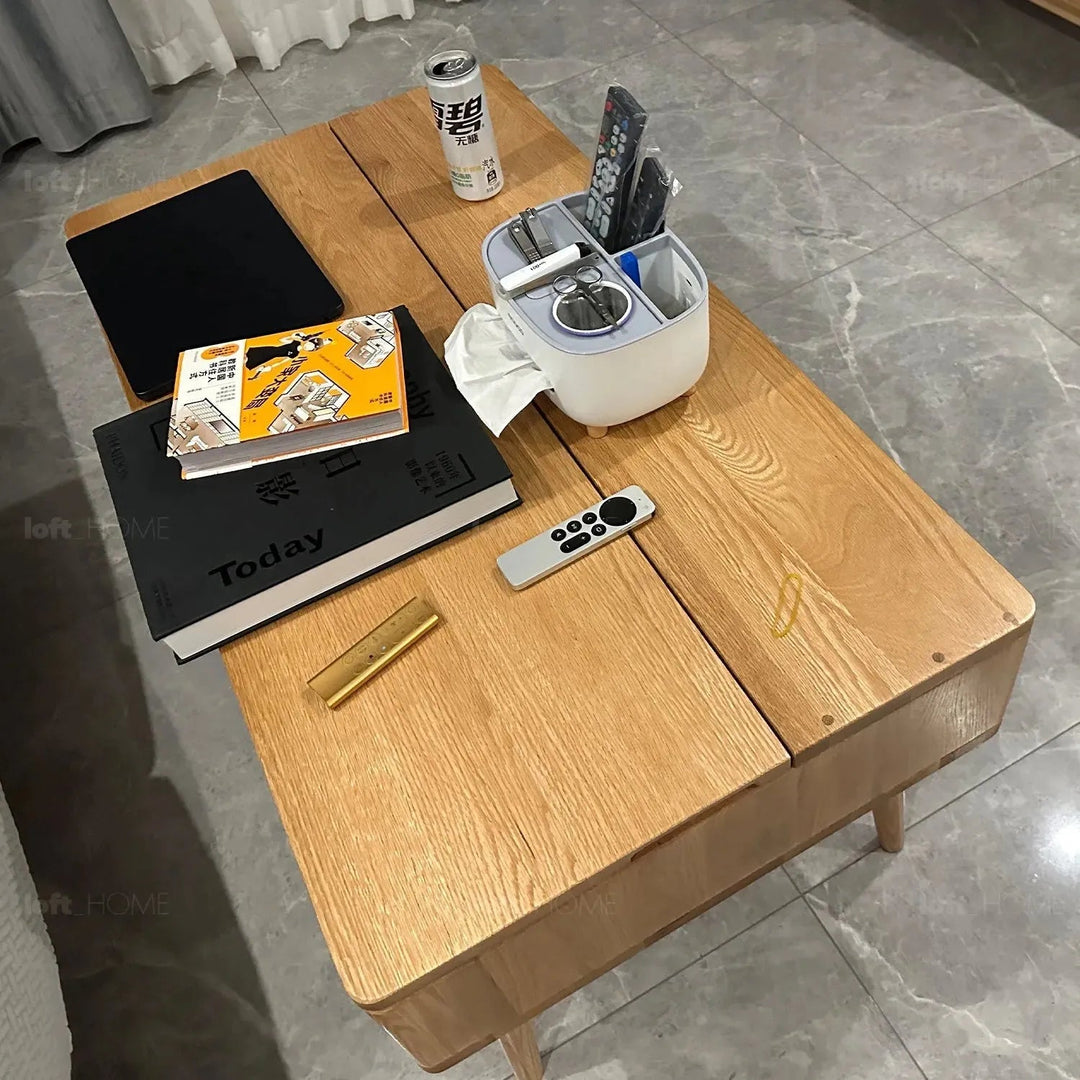 Scandinavian Oak Wood Coffee Table ROSETTA