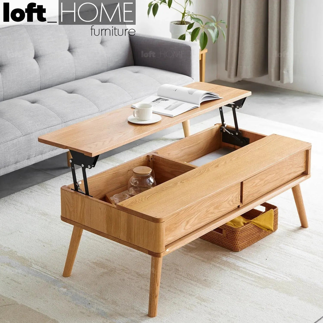 Scandinavian Oak Wood Coffee Table ROSETTA