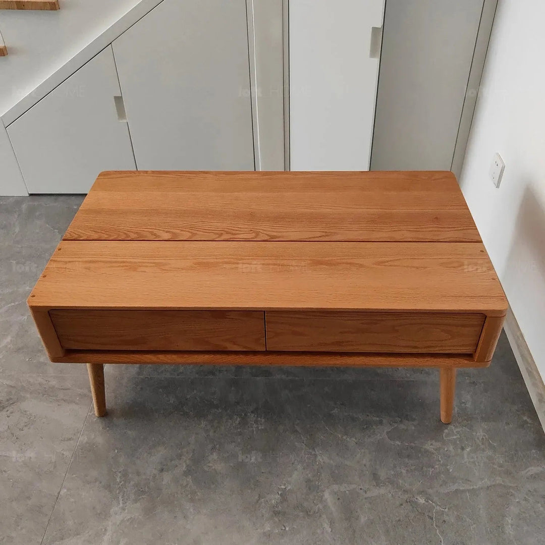 Scandinavian oak wood coffee table rosetta detail 5.
