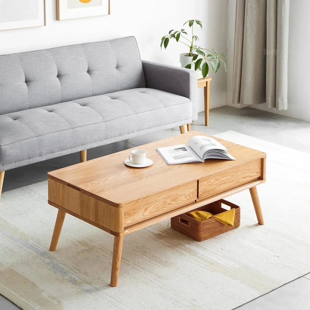 Scandinavian Oak Wood Coffee Table ROSETTA