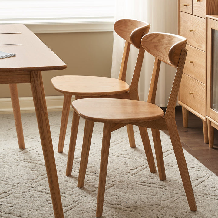 Scandinavian oak wood dining chairs elm material variants.