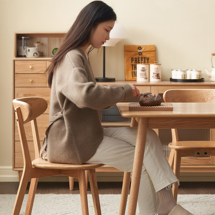 Scandinavian oak wood dining chairs elm with context.