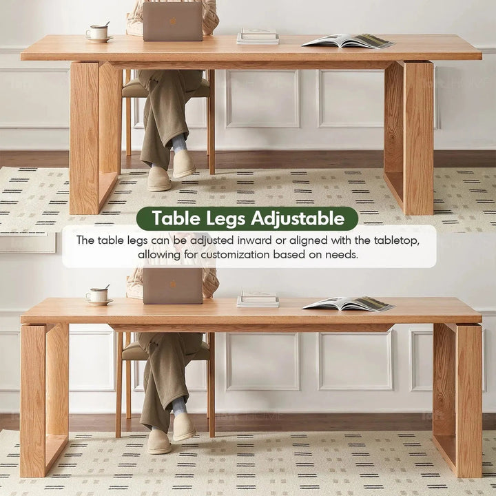 Scandinavian oak wood dining table kumo color swatches.