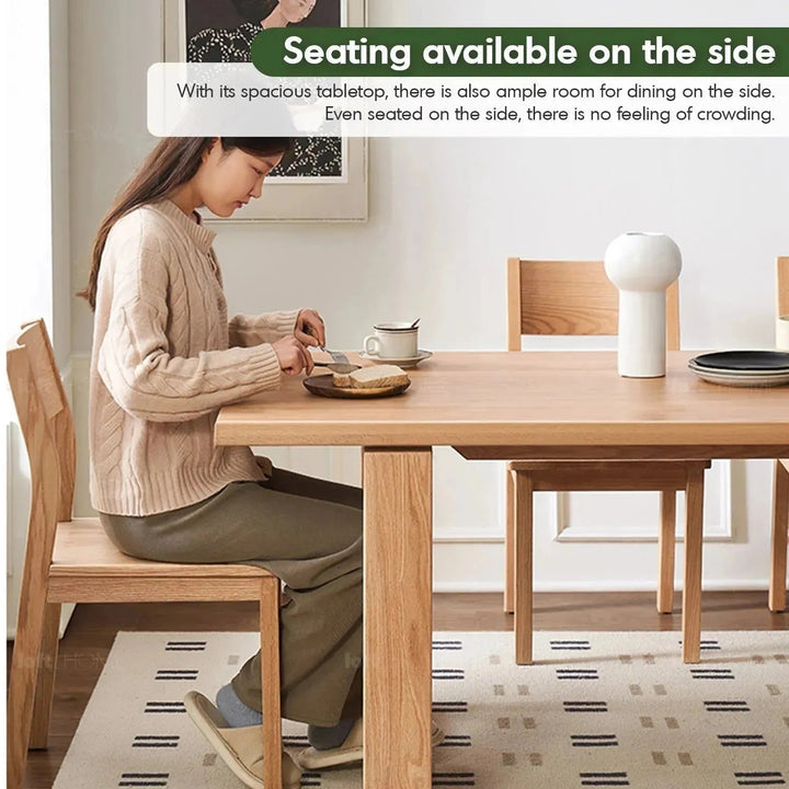 Scandinavian oak wood dining table kumo in still life.