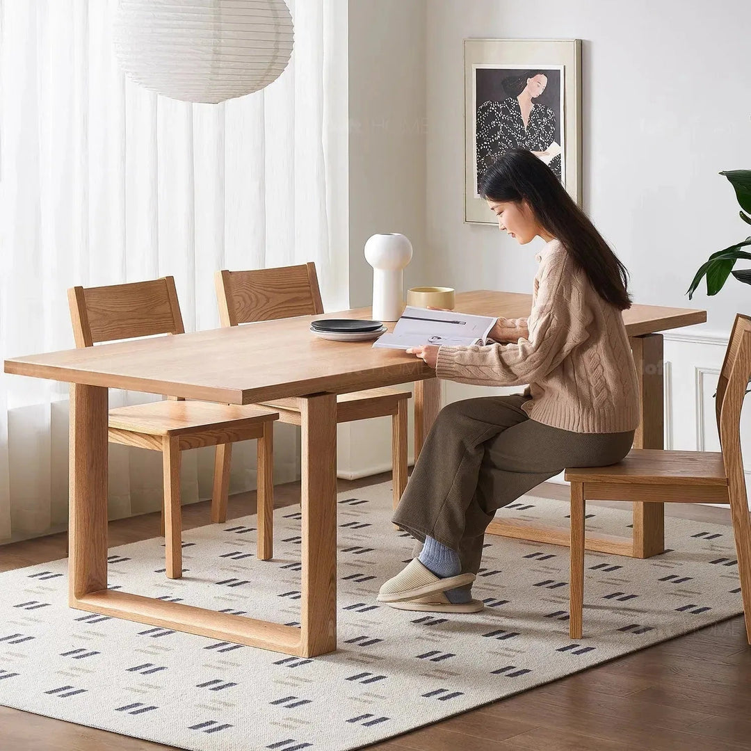 Scandinavian oak wood dining table kumo detail 7.