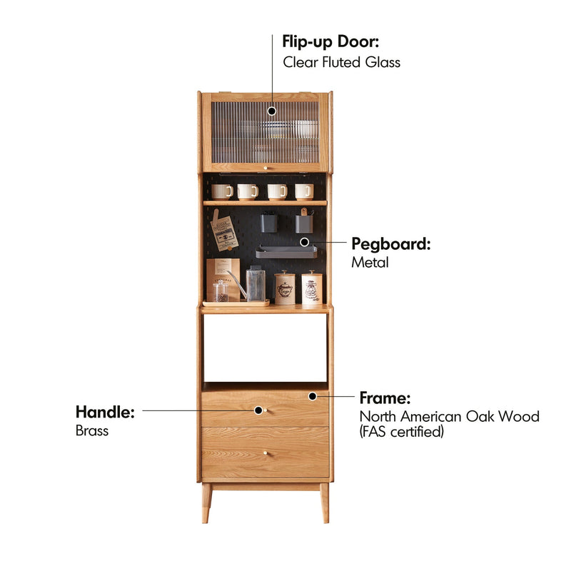 more material details of Scandinavian Oak Wood Kitchen Cabinet HEMU
