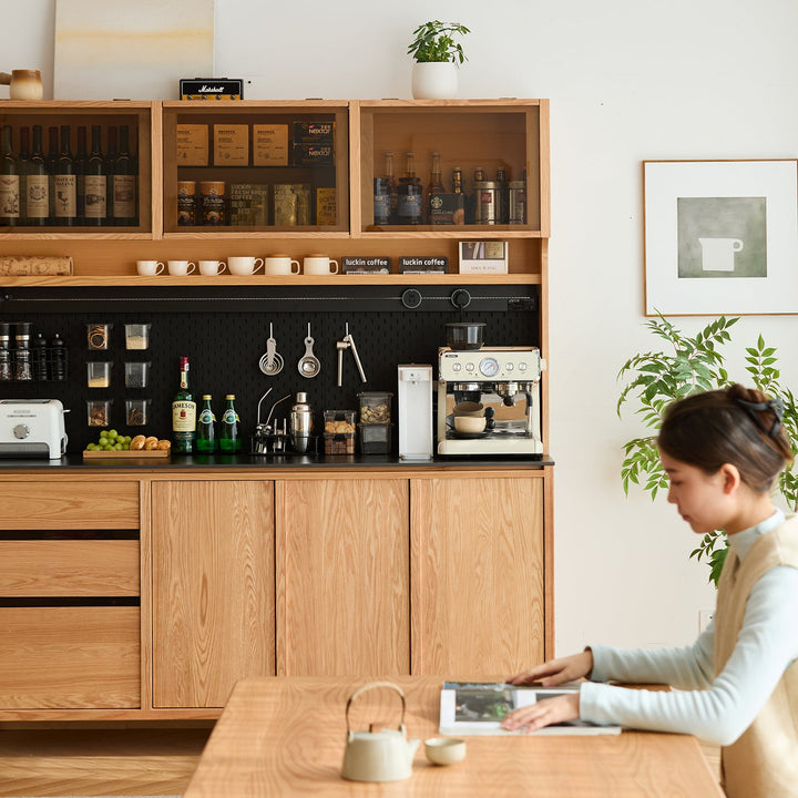 Scandinavian Oak Wood Side Cabinet LUMEN