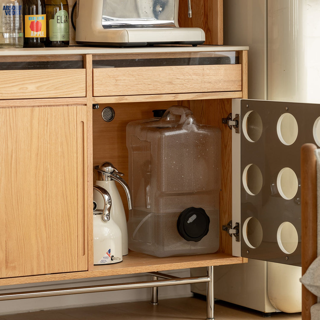 Scandinavian oak wood sintered stone cabinet timeless with context.