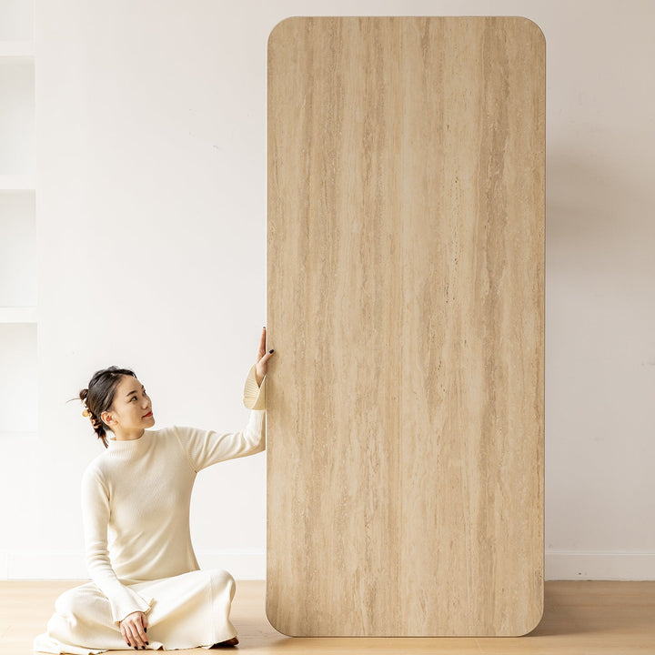Scandinavian oak wood sintered stone dining table timeless environmental situation.