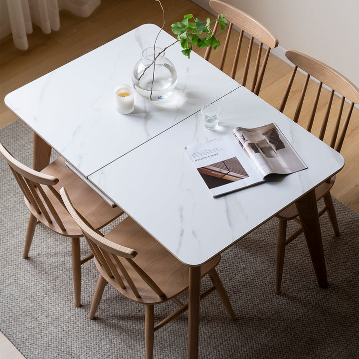 Scandinavian oak wood sintered stone extendable dining table shift size charts.