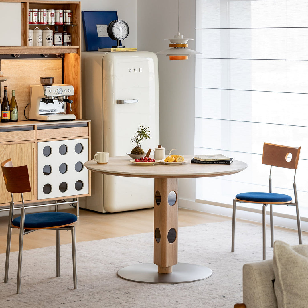 Scandinavian oak wood sintered stone round dining table timeless size charts.
