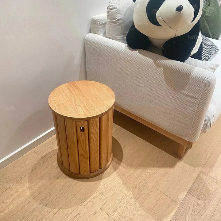 Scandinavian Oak Wood Stackable Stool HARVEST