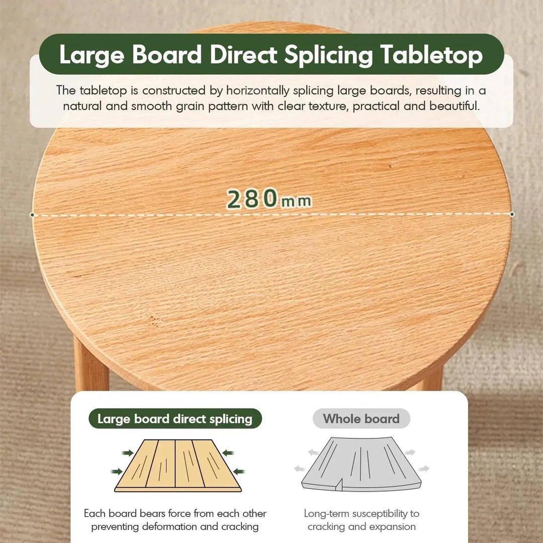 Scandinavian Oak Wood Stackable Stool HARVEST