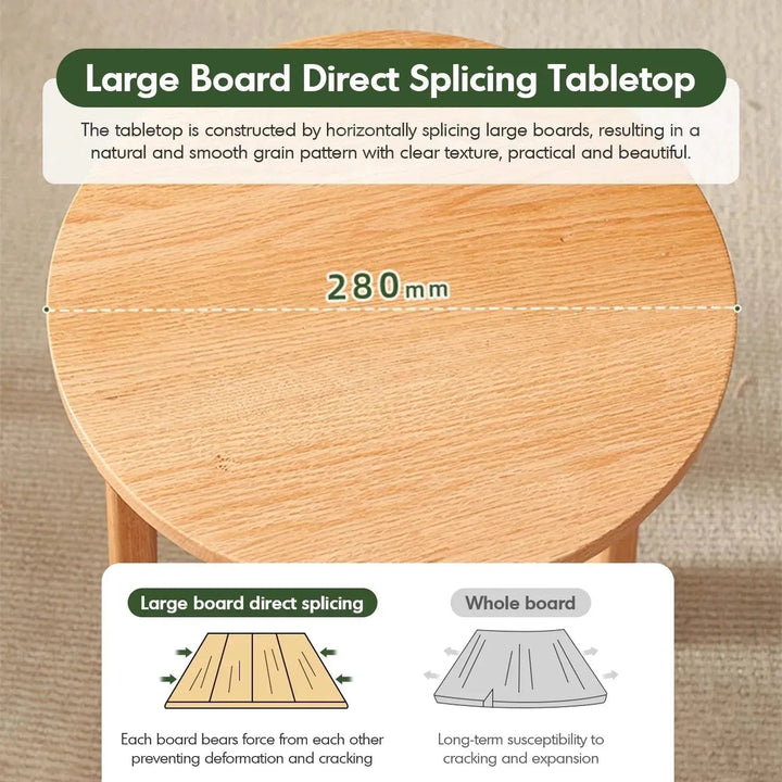 Scandinavian Oak Wood Stackable Stool HARVEST