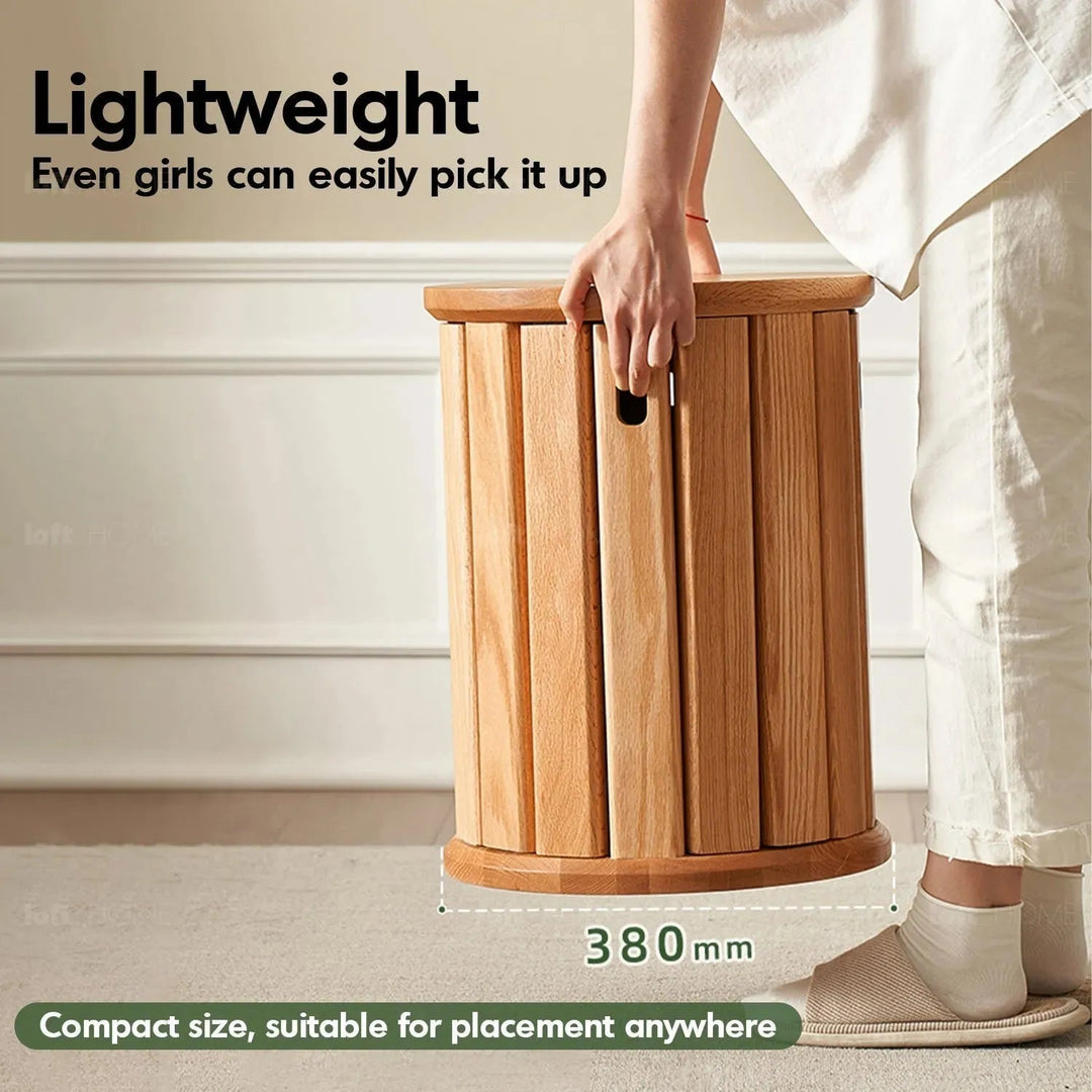 Scandinavian Oak Wood Stackable Stool HARVEST