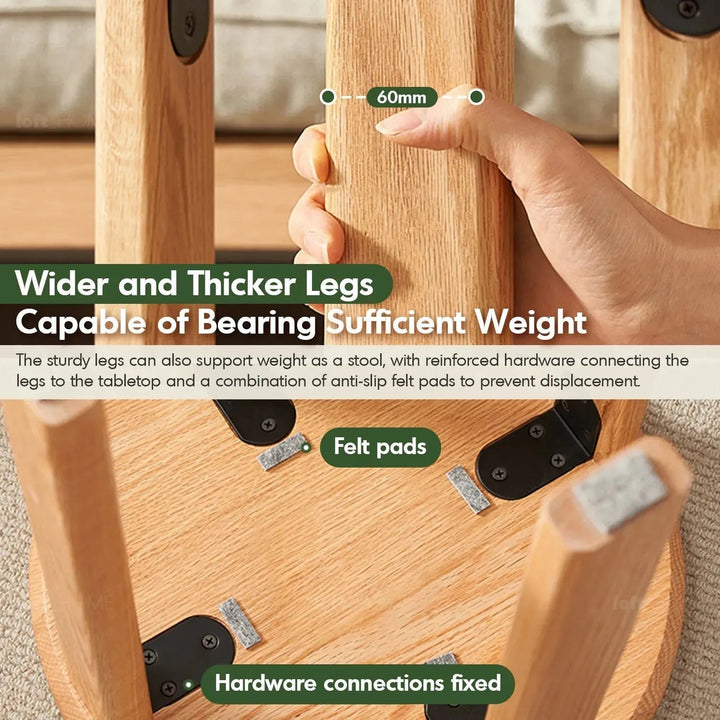 Scandinavian Oak Wood Stackable Stool HARVEST