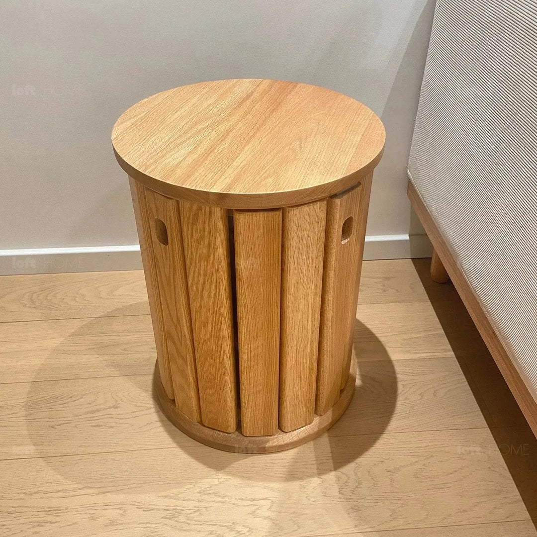 Scandinavian Oak Wood Stackable Stool HARVEST