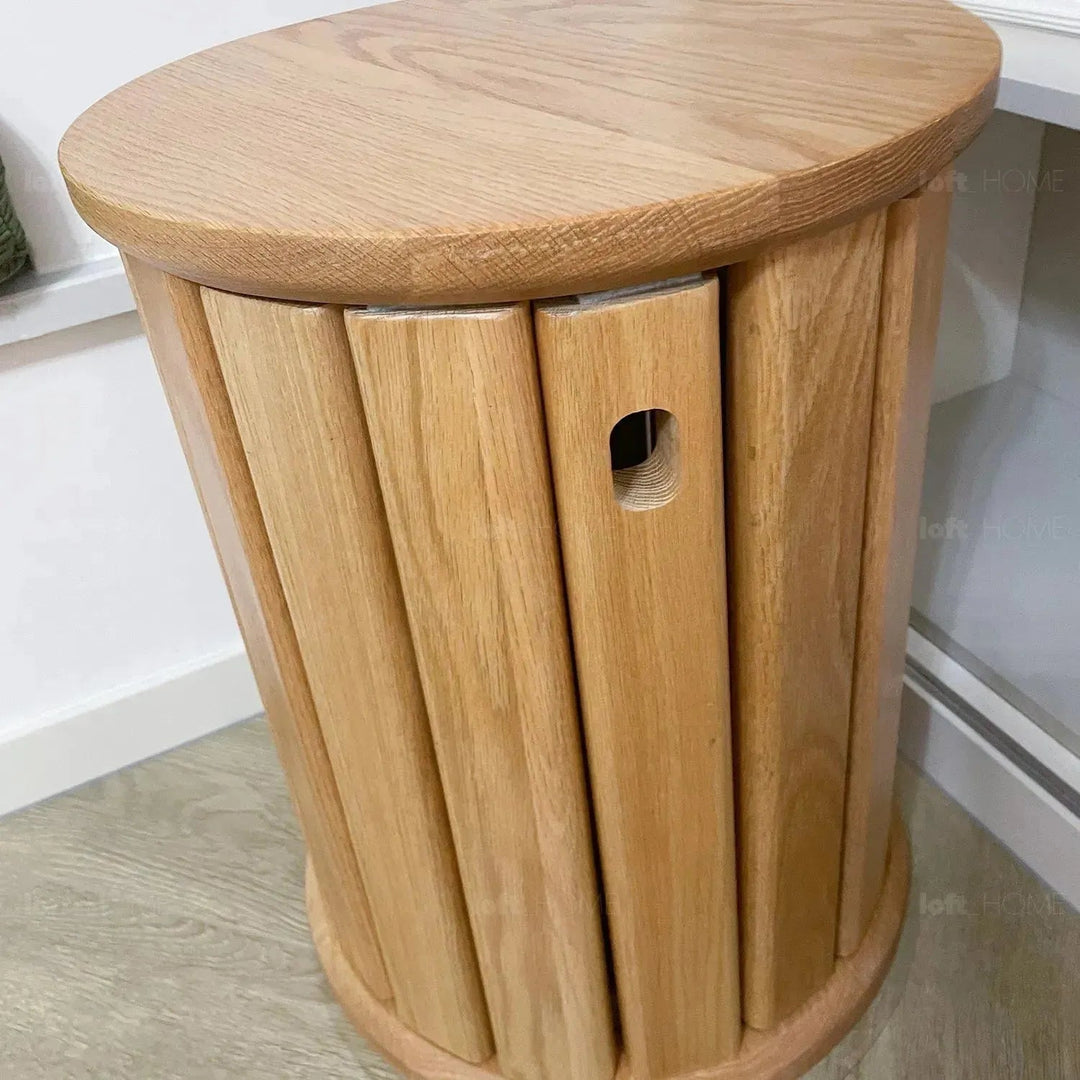 Scandinavian Oak Wood Stackable Stool HARVEST