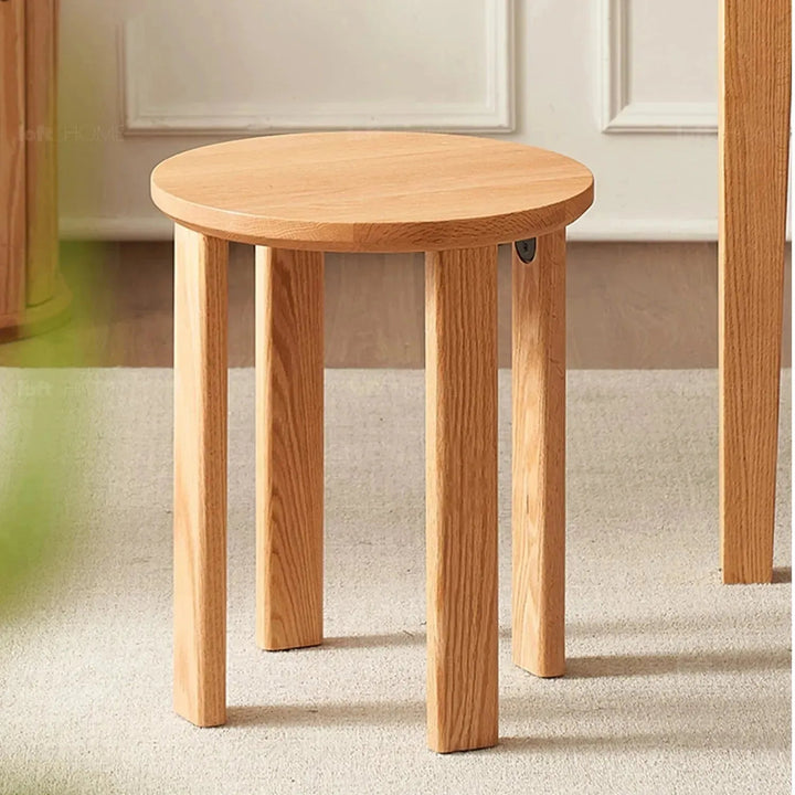 Scandinavian Oak Wood Stackable Stool HARVEST