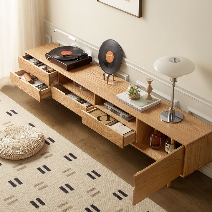 Scandinavian oak wood tv console berry size charts.