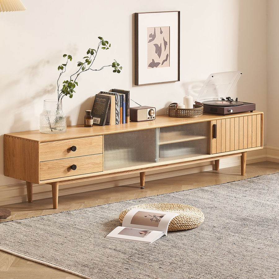 Scandinavian Oak Wood TV Console DANYA
