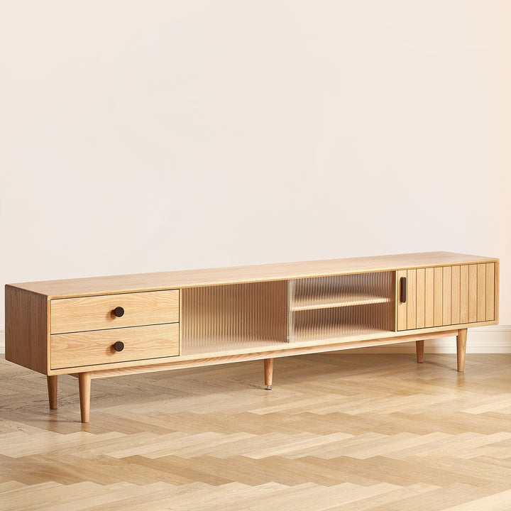 Scandinavian oak wood tv console danya material variants.