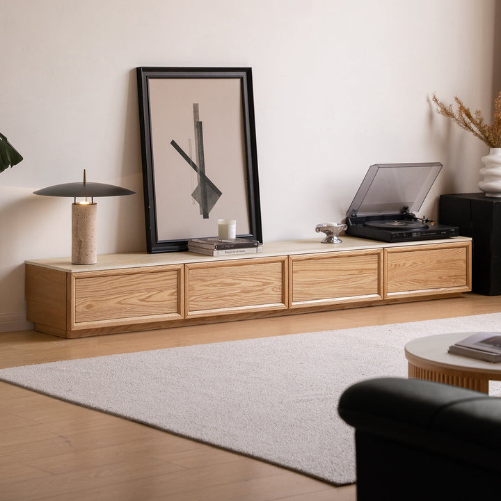 Scandinavian oak wood tv console rockwell primary product view.