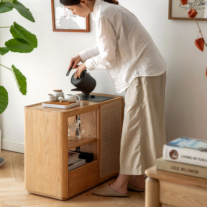 Scandinavian oak wood wheel tea side table vine size charts.