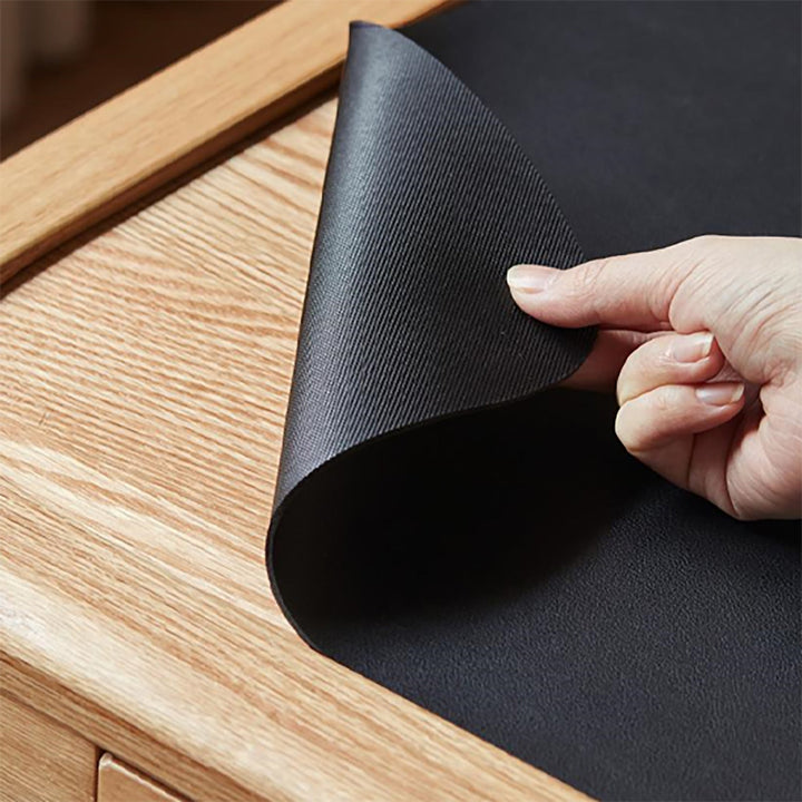 Scandinavian oak wood wheeled height adjustable gaming table coffee table drift in close up details.