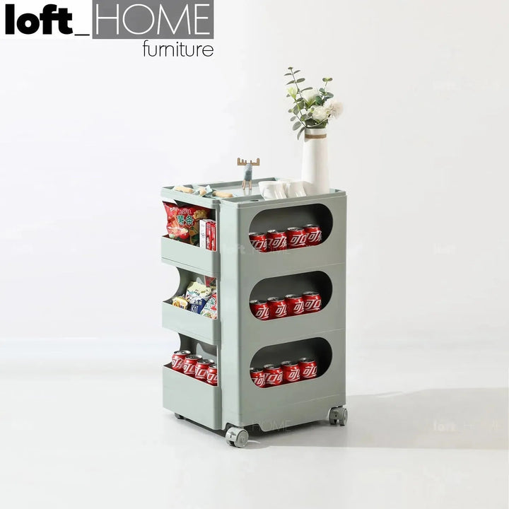 Contemporary Plastic Wheeled Trolley Side Table BOBY LARGE
