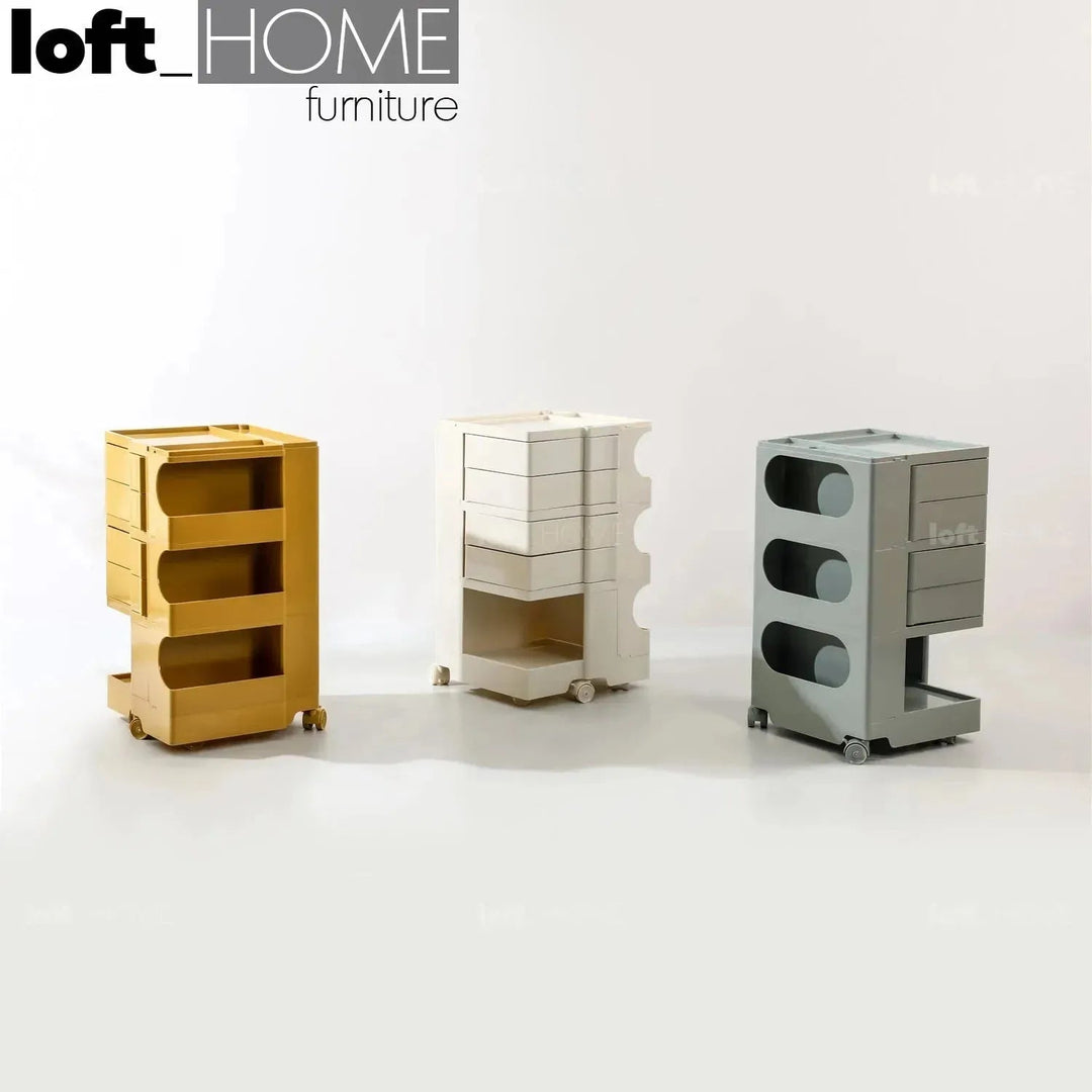 Contemporary Plastic Wheeled Trolley Side Table BOBY LARGE