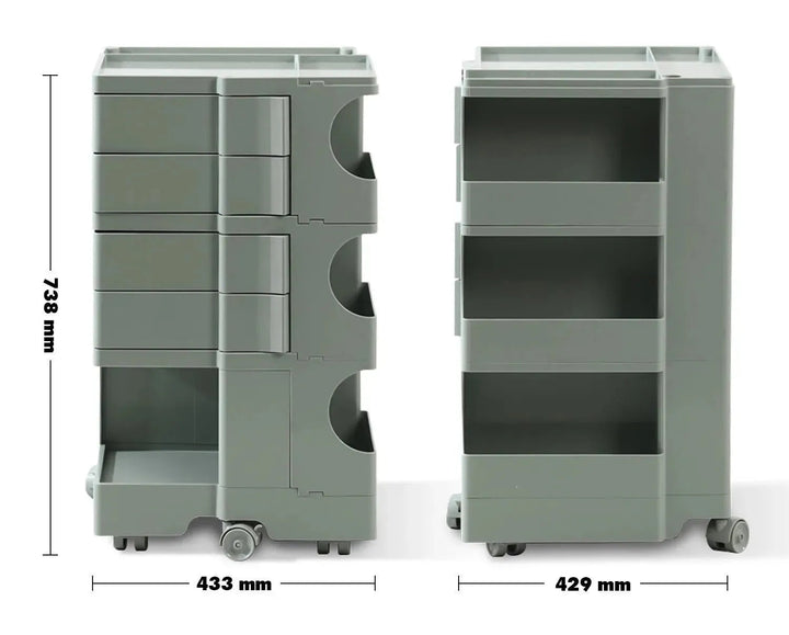 Contemporary Plastic Wheeled Trolley Side Table BOBY LARGE