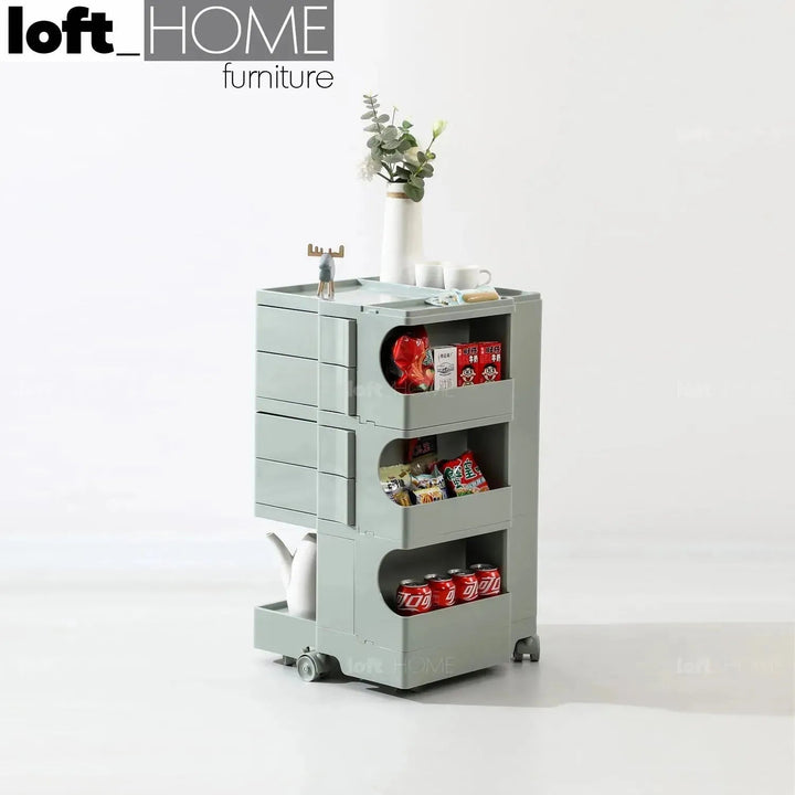 Contemporary Plastic Wheeled Trolley Side Table BOBY LARGE