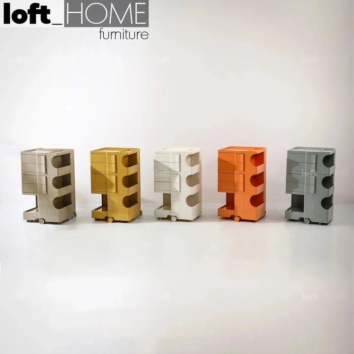 Contemporary Plastic Wheeled Trolley Side Table BOBY LARGE