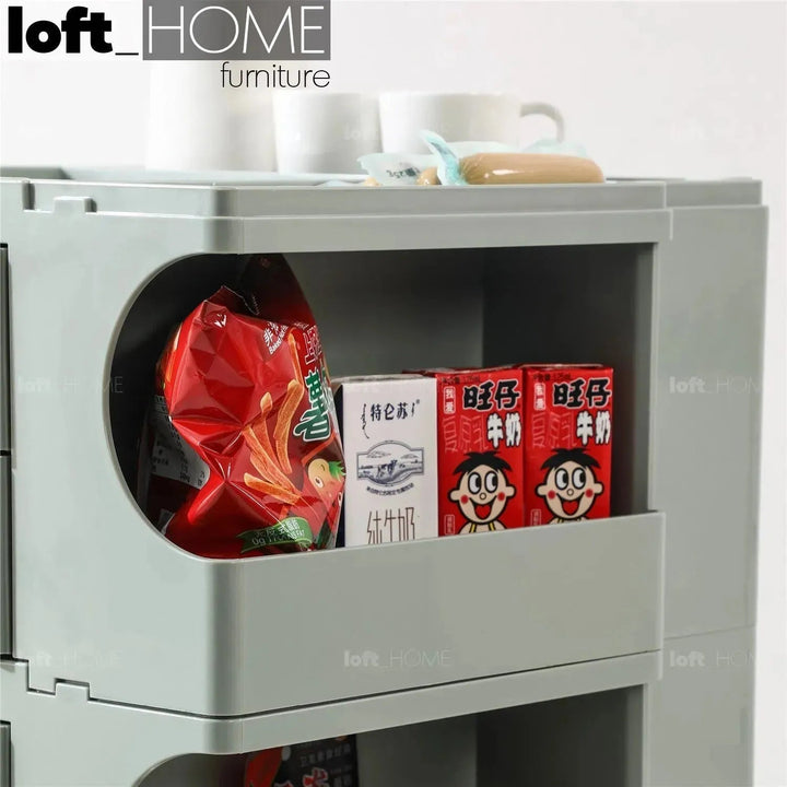 Contemporary Plastic Wheeled Trolley Side Table BOBY LARGE