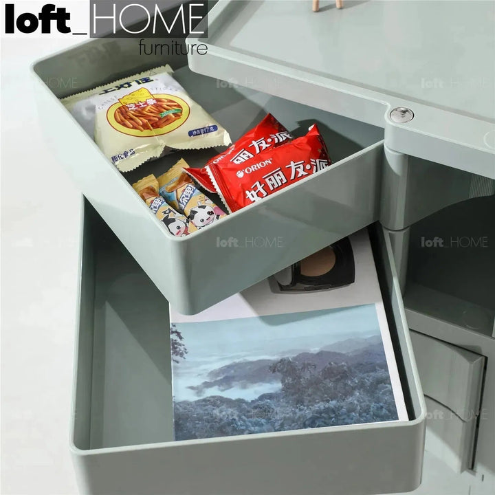 Contemporary Plastic Wheeled Trolley Side Table BOBY LARGE