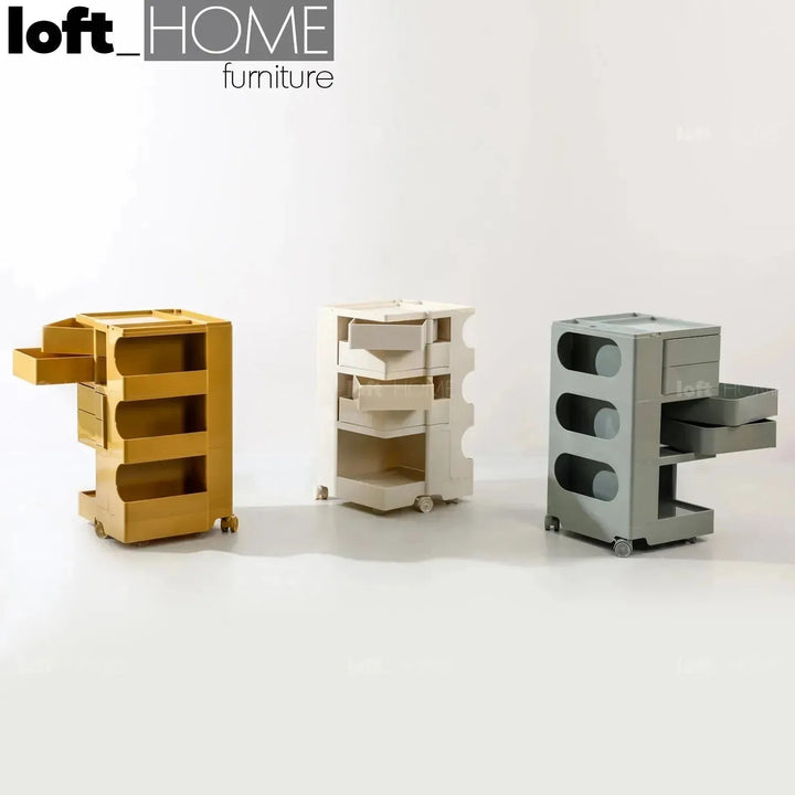 Contemporary Plastic Wheeled Trolley Side Table BOBY LARGE