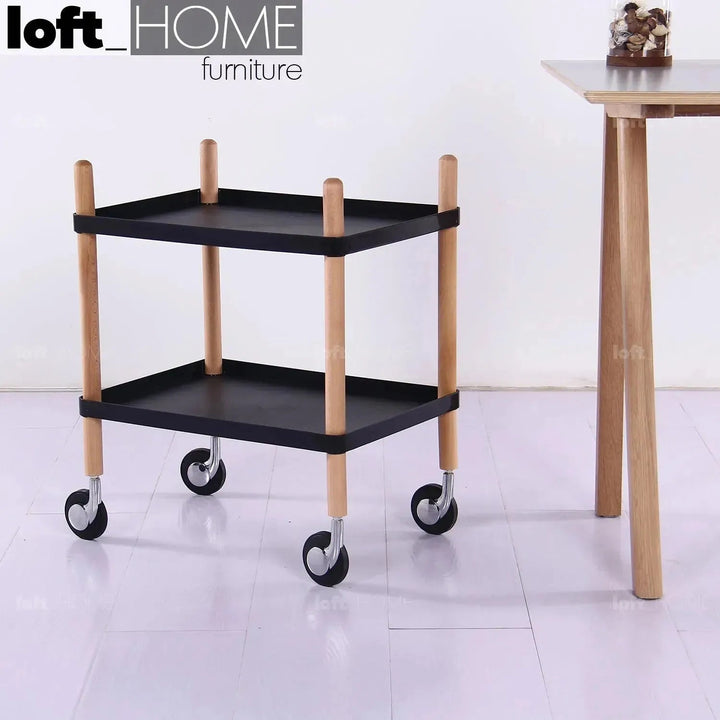 Modern Plastic Wheeled Trolley Side Table DANISH 2
