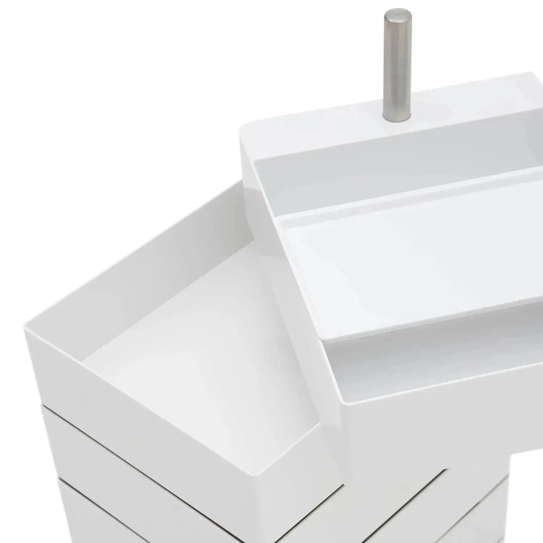 Contemporary plastic wheeled trolley side table rolly detail 4.